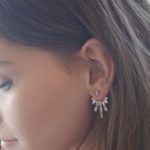 עגילי Ear jacket לכלה באגטים גדול