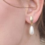 עגילי פנינה - עלה